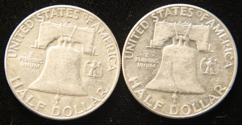 2 FRANKLIN HALF DOLLARS 1961 1961-D