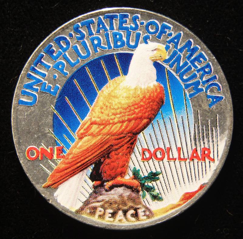 1922 PEACE SILVER DOLLAR COLORIZED