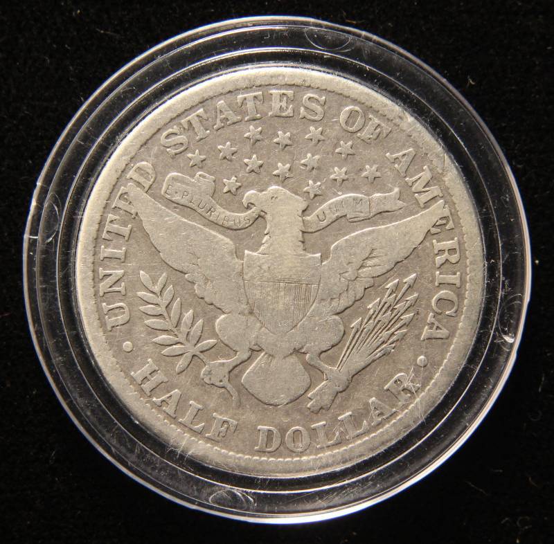 1902 BARBER SILVER HALF DOLLAR IN AIRTITE