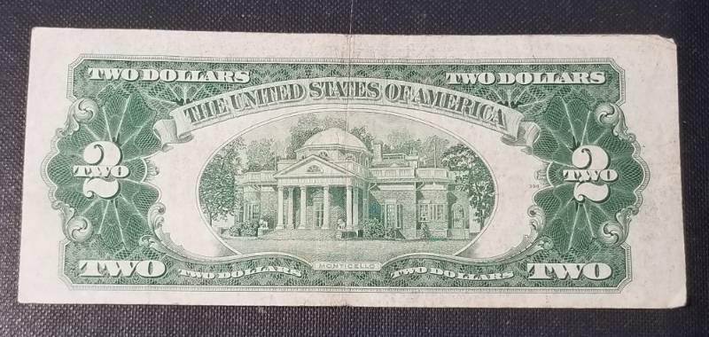 US RED NOTE FEDERAL RESERVE $2 BILL