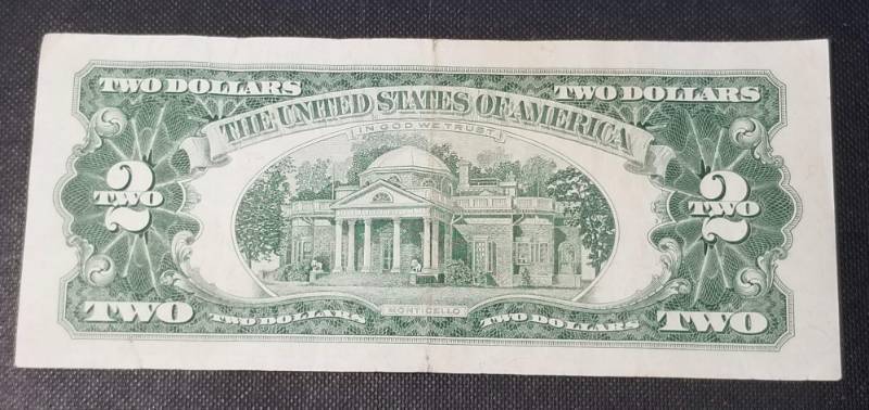 US RED NOTE FEDERAL RESERVE $2 BILL