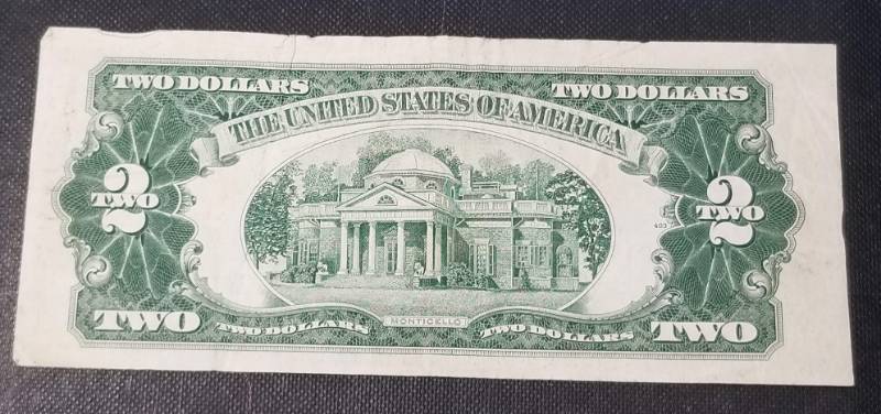 US RED NOTE FEDERAL RESERVE $2 BILL