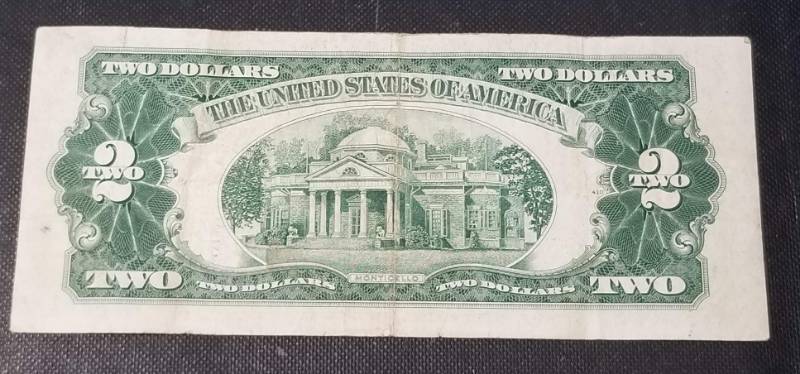 US RED NOTE FEDERAL RESERVE $2 BILL