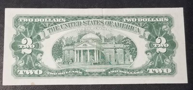 US RED NOTE FEDERAL RESERVE $2 BILL
