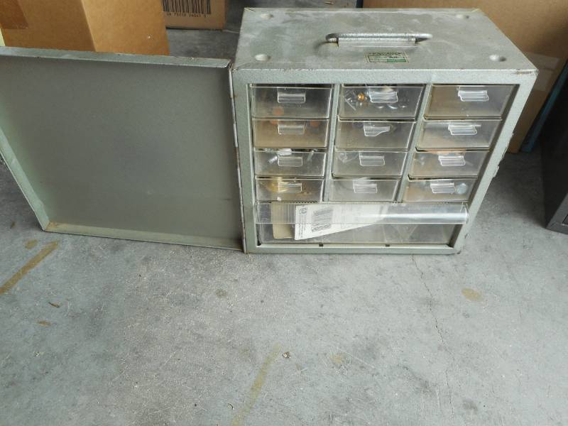 lot 57 image: Assorted Metal Parts Containers and Contents