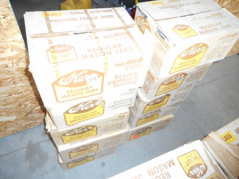 lot 5 image: 10 Cases of Quart Size Glass MasonKerr Jars