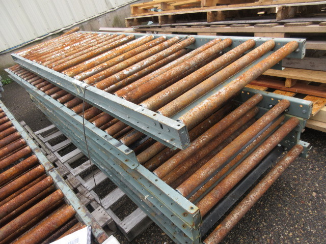 lot 707 image: ASSEMBLY LINE ROLLER TRACK CONVEYOR SECTIONS