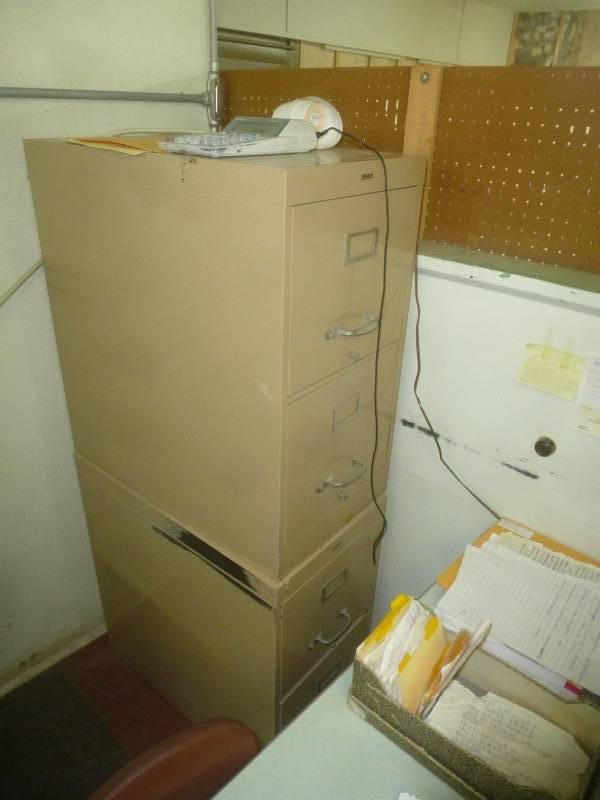 lot 28 image: Steel File Cabinets 2 Drawer Stacked