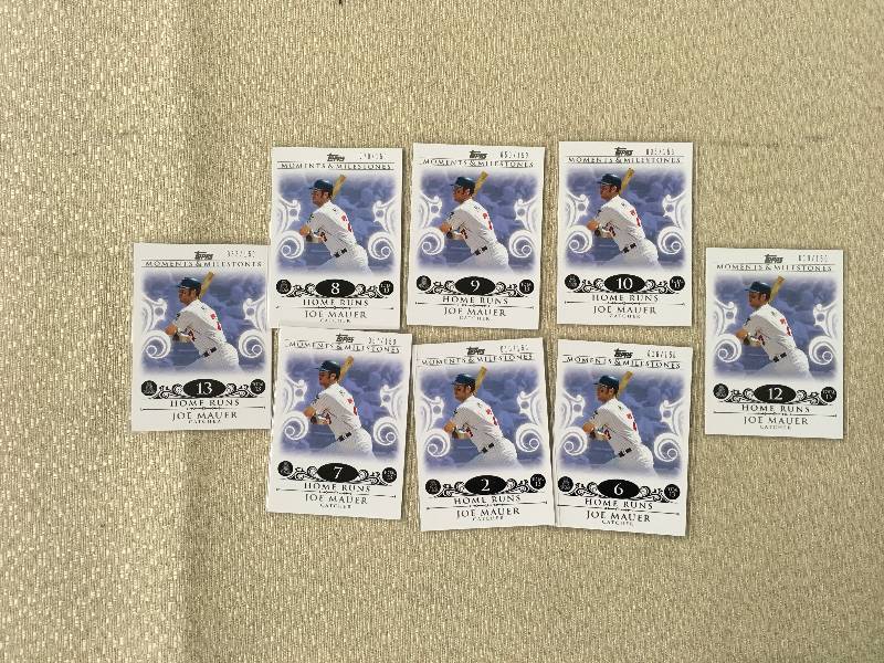 lot 528 image: Joe Mauer Moments & Milestones Cards