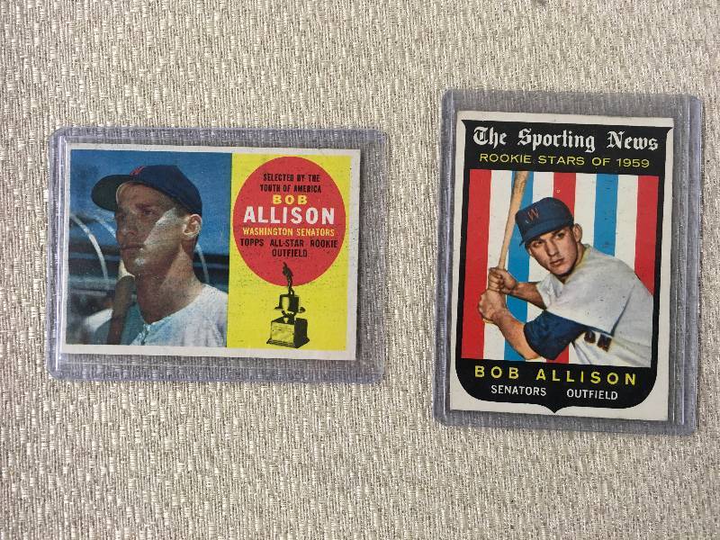 lot 533 image: 1959 & 1960 Bob Allison Cards