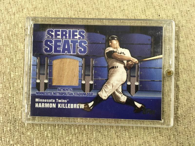 lot 546 image: Harmon Killebrew Relic Card- Part Of Metropolitan Stadium Seat