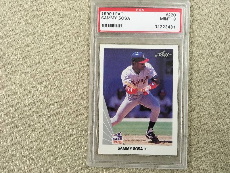 lot 581 image: 1990 Leaf Sammy Sosa Card Mint 9