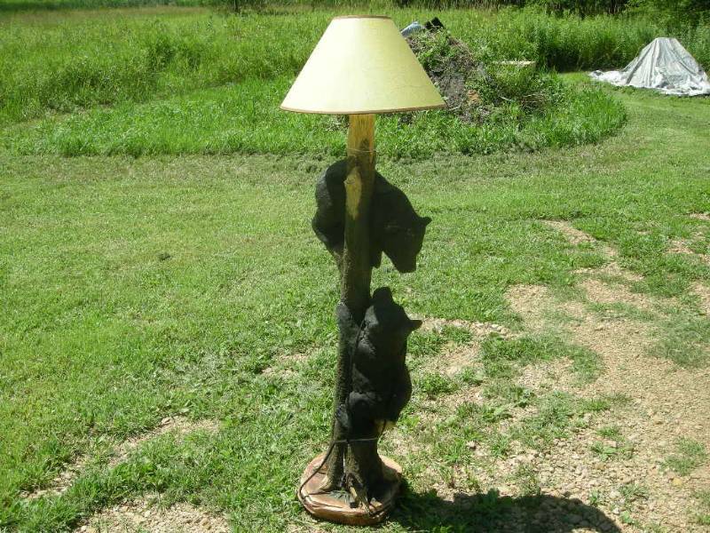 lot 31 image: Black Bears Floor Lamp