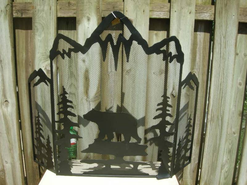 Bear Fireplace Screen More Great Country Cabin Cowboy Decor K Bid