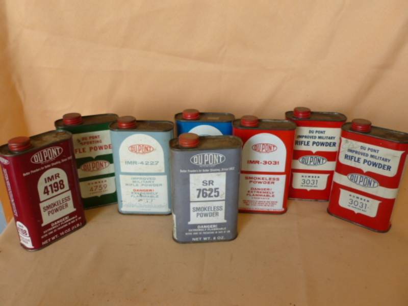 lot 225 image: Vintage Gun Powder Containers