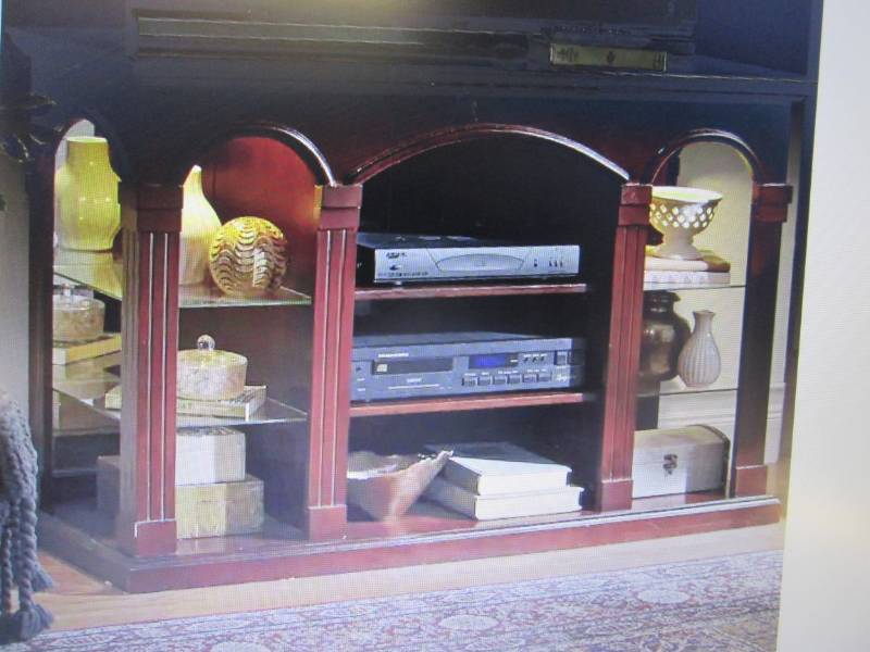 lot 30 image: TV Stand Curio open box Retail $229...