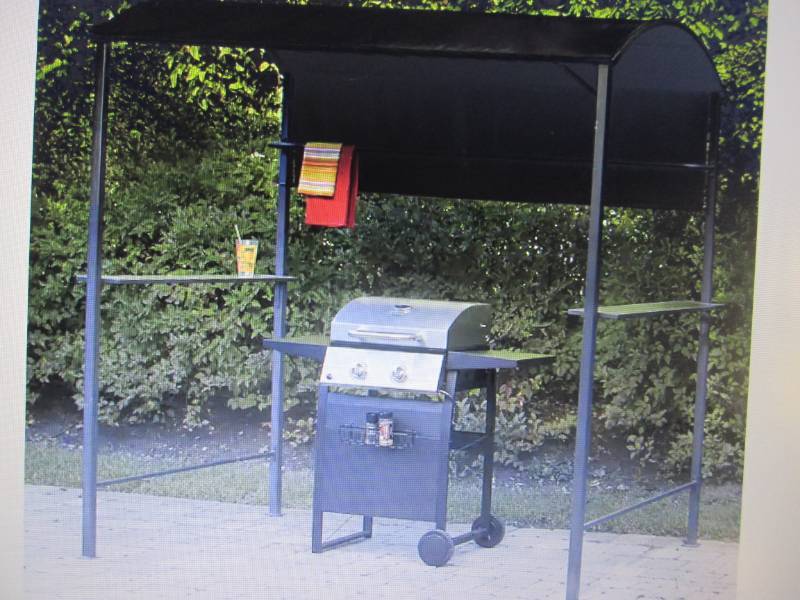 lot 60 image: Steel BBQ Grill Gazebo open box Ret...