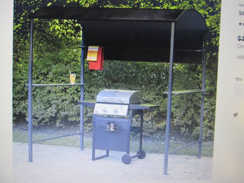 lot 67 image: Steel BBQ Grill Gazebo open box Ret...