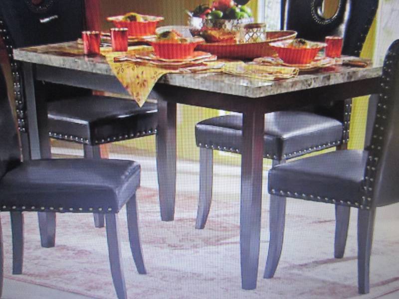 lot 68 image: Faux-Marble Dining Table open box R...