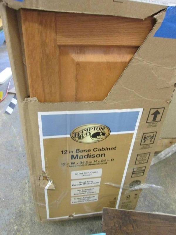 lot 208 image: Hampton Bay 12 inch Base Cabinet op...