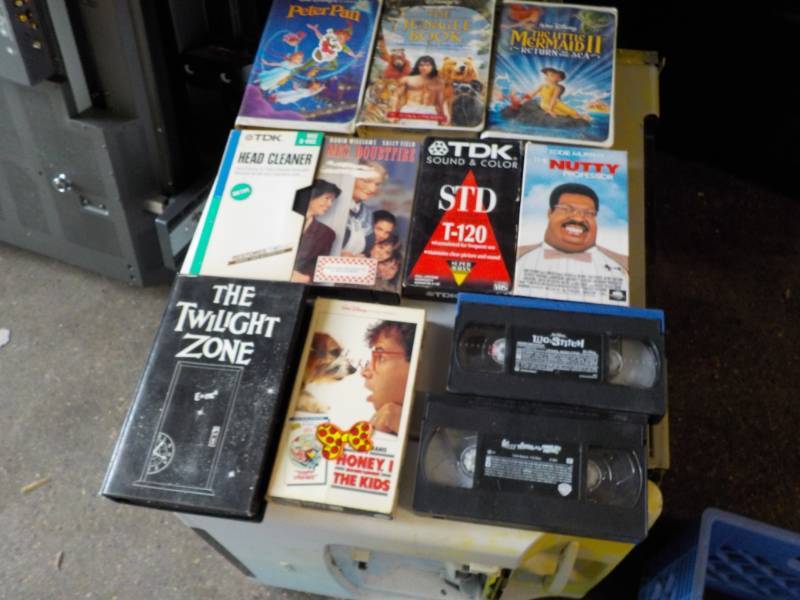 lot 17 image: Plastic crate of Disney VCR Tapes...
