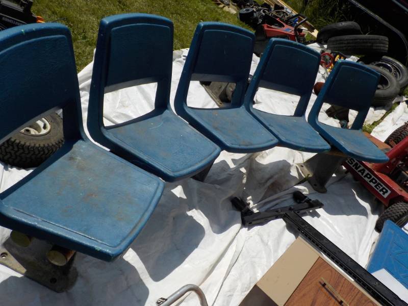 lot 54 image: Bowling Alley Seats on Metal Base- ...