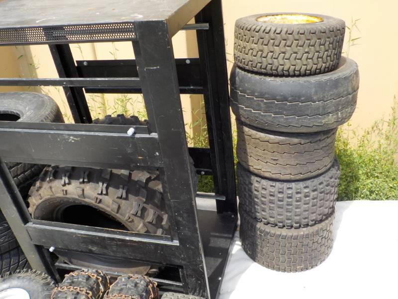lot 61 image: 7 Tires and Metal Cart...