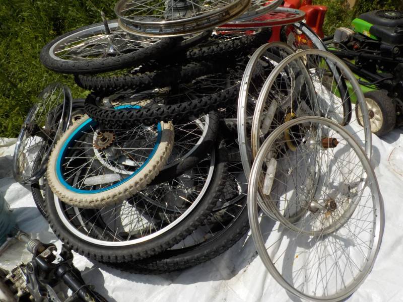 lot 74 image: Lot of Bike Tires and Rims...