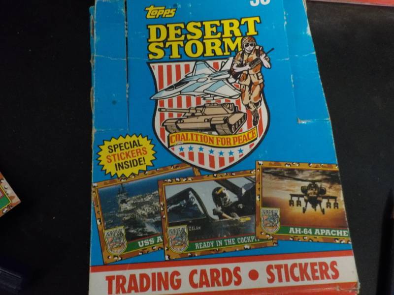 lot 97 image: Box of Topps 1991 Desert Storm Trad...
