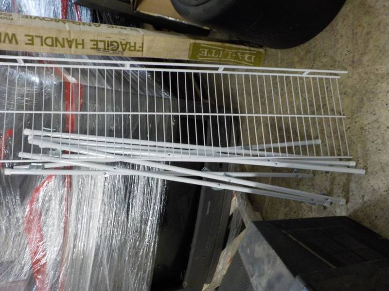 lot 115 image: 8 ft Metal Shelf with hardware...