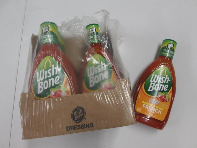 lot 204 image: 6 bottles Wish Bone French dressing...