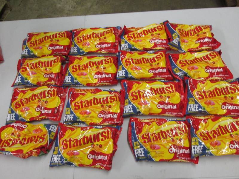 lot 229 image: 16 bags of Starburst candy...