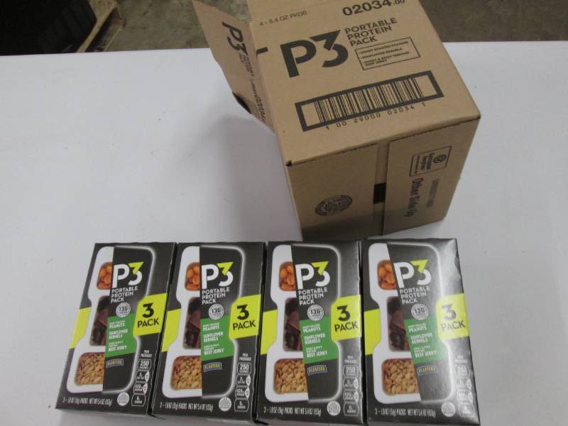 lot 239 image: 4 three packs of P3 protien pack ...