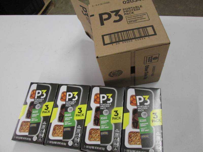 lot 240 image: 4 three packs of P3 protien pack ...