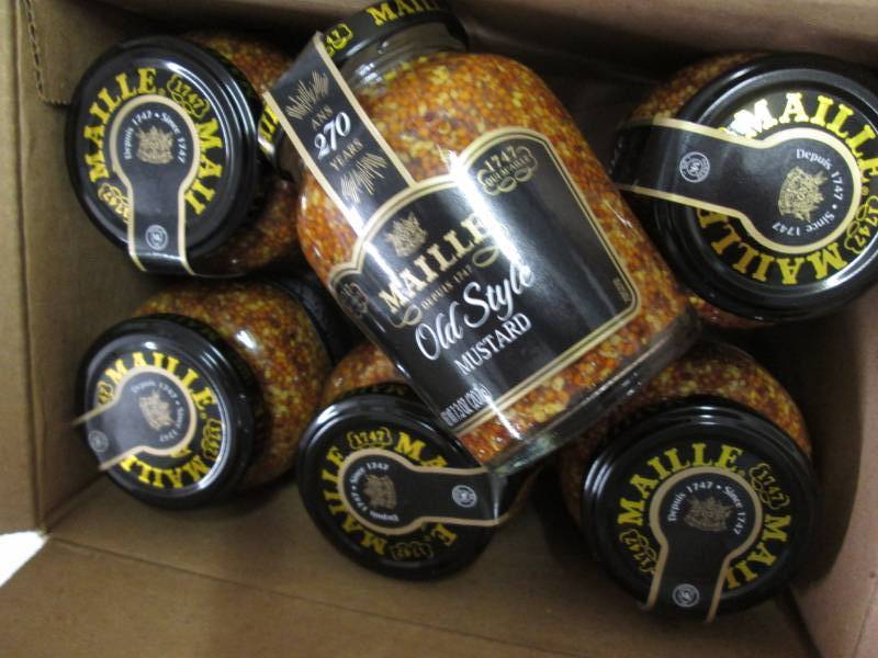 lot 249 image: 6 jars of Maille old style mustard...