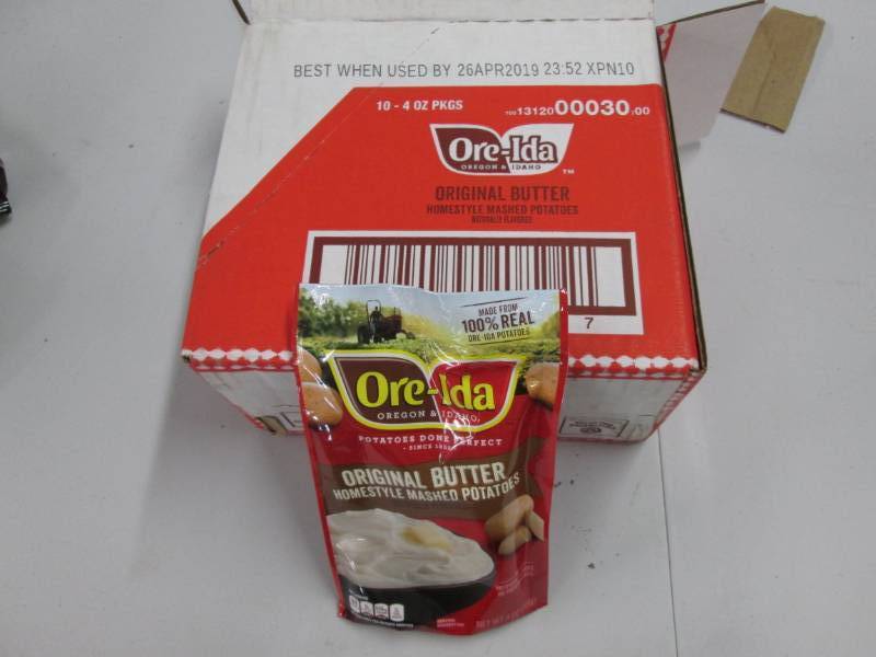 lot 255 image: 10 packs of Ore Ida instant potatoe...