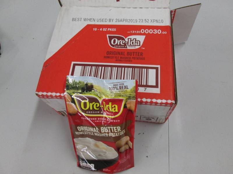 lot 258 image: 10 packs of Ore Ida instant potatoe...