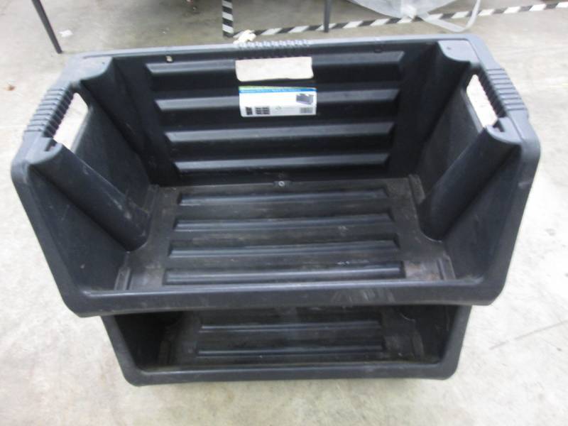lot 303 image: 2 large stackable totes...