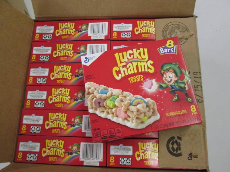 lot 320 image: 12 boxes of Lucky Charms bars...