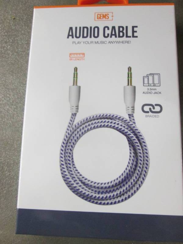 Case of 48 Gems Braided Audio Cable...