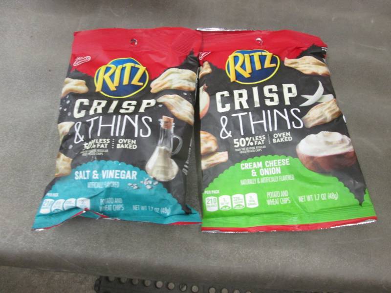 12 - 1.7 oz bags Ritz Crisp & Thins...
