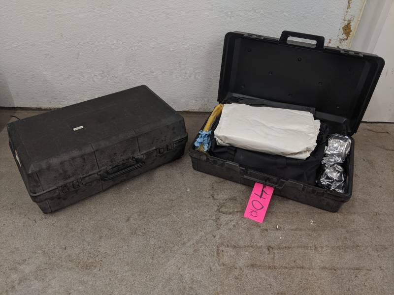 lot 40 image: Lot of (2) Black Carry Case, 3M Powered Air Purifying Respirator System Filter Equipment