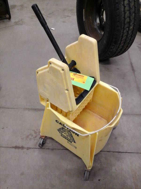 lot 39 image: Rolling Mop Bucket with Squeegee and Mop