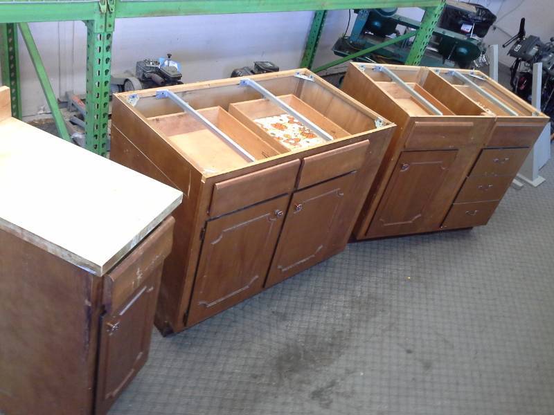 lot 54 image: Lot of (3) Kitchen Lower Cabinet Sectionals