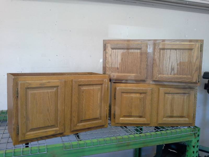 lot 55 image: Lot of (3) Kitchen Upper Cabinet Sectionals