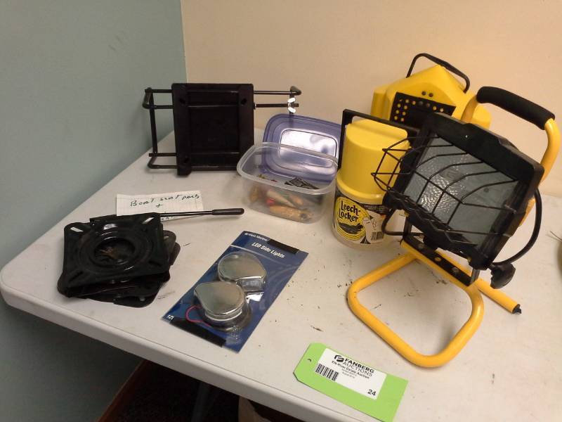 lot 24 image: Shop Work Light, Boat LED Side Lights, Boat Seat Parts, New Navigation Lights, Leech Locker