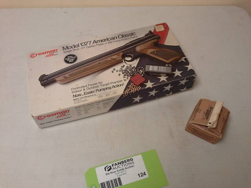 lot 124 image: Crosman Model 1377 American Classic Single Shot .177 Caliber PelletBB Pump Action Pistol