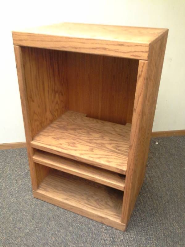 lot 143 image: Wood Entertainment Center with 3-Shelves