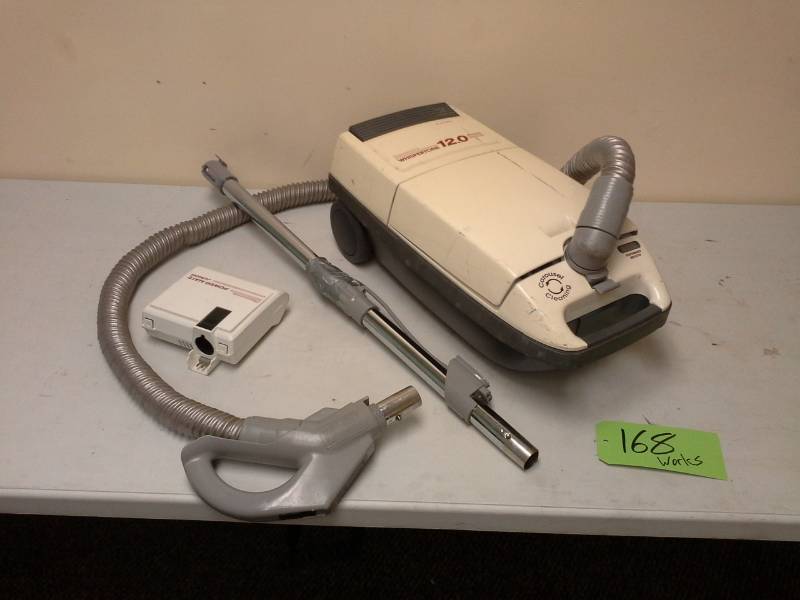lot 168 image: Kenmore Whispertone 12A Vacuum, Power-Mate Junior Hard Floor Attachment, Hose Attachments