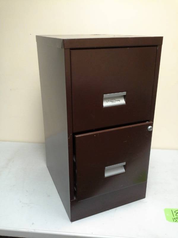 lot 187 image: Metal File Cabinet with 2-Drawers